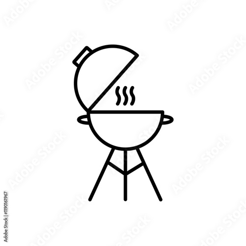 Grill icon Outline thin set