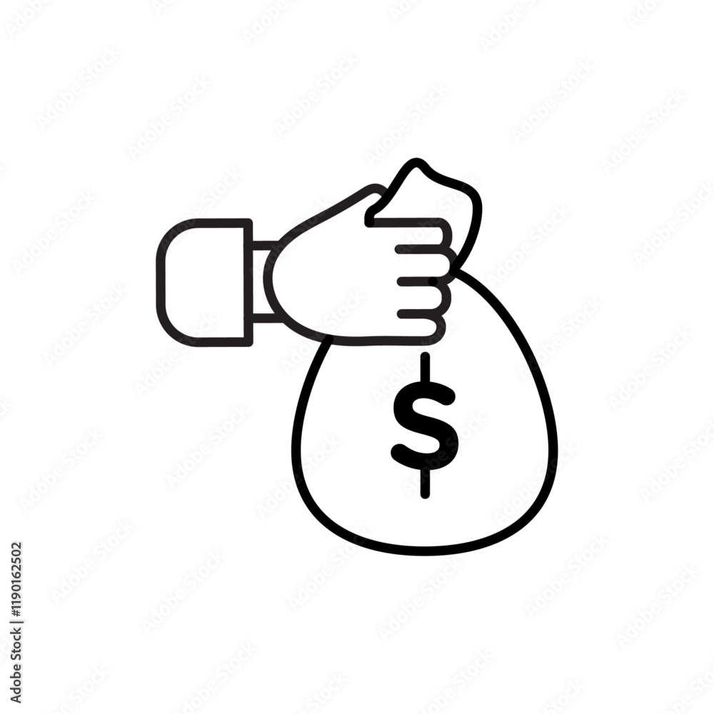 Investment icon Outline thin set Investment icon Outline thin set