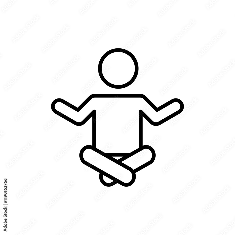 Meditation icon Outline thin set Meditation icon Outline thin set
