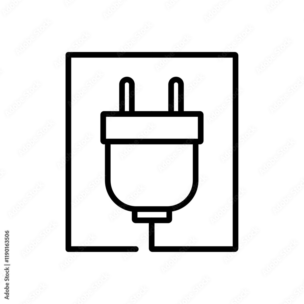 Obraz premium Plug icon Outline thin set