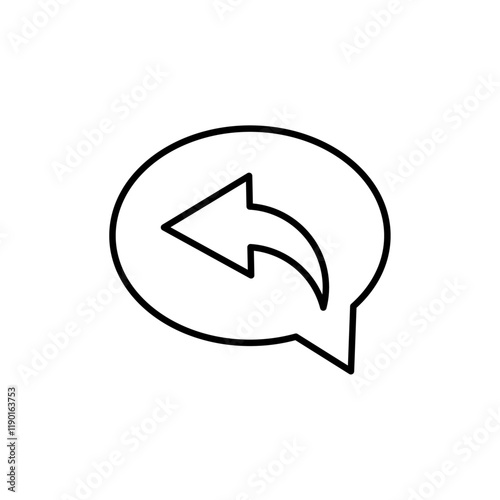 Reply icon Outline thin set