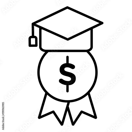 Scholarship icon Outline thin set