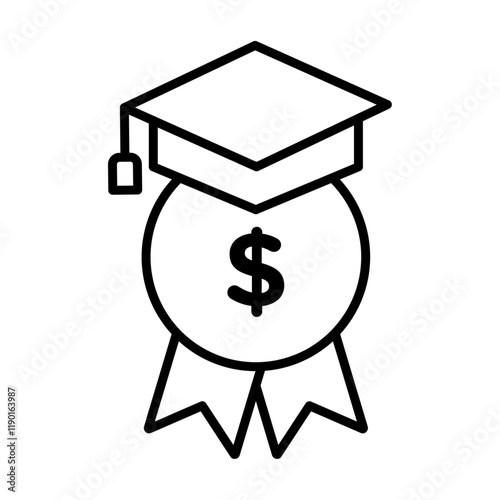 Scholarship fund icon Outline thin set