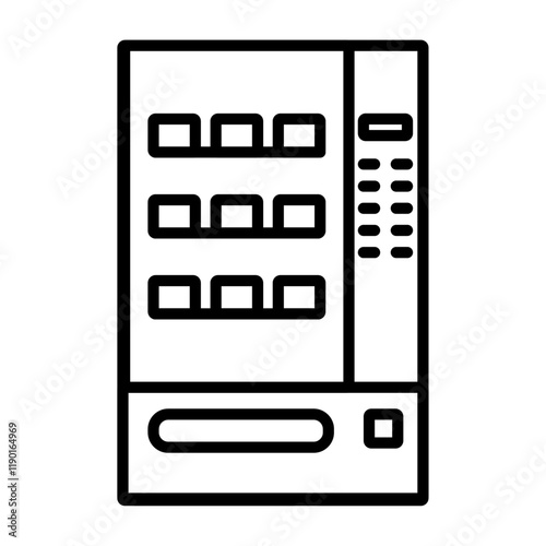 Vending machine icon Outline thin set