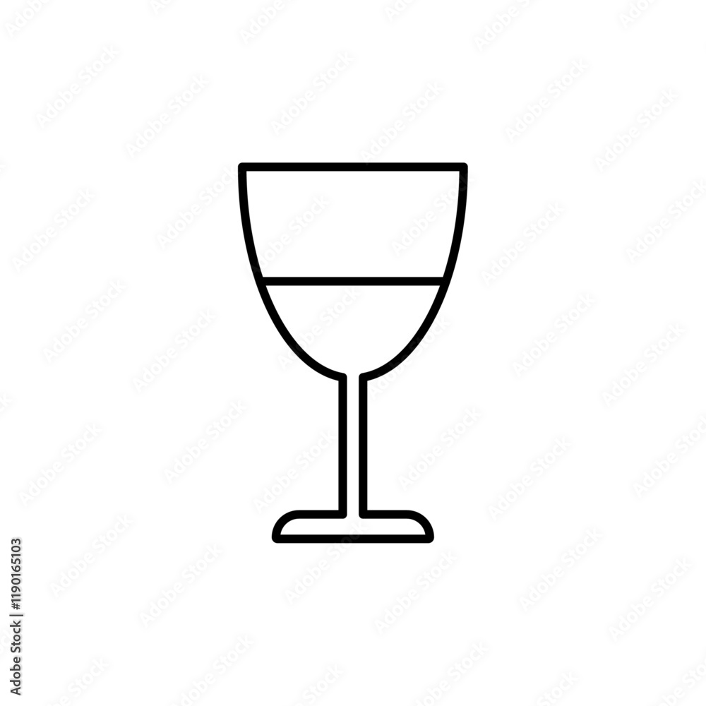 Wine glass icon Outline thin set Wine glass icon Outline thin set