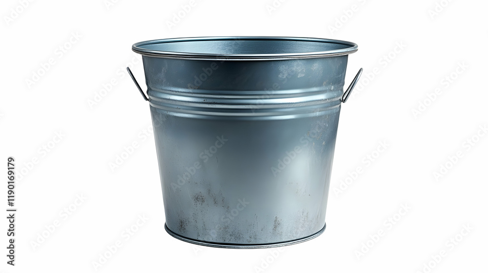 Metal bucket studio shot, white background, storage Metal bucket studio shot, white background, storage