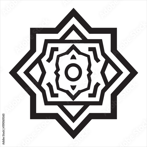 Sacred Geometry Sri Yantra illustration Vector, Geometry ClipArt Design, Sri Yantra Silhouette Symbol
