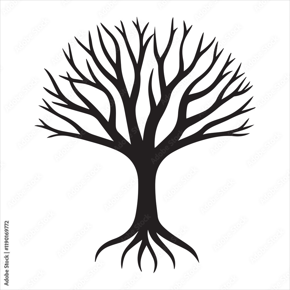 Naklejka premium Sacred Geometry Celtic Tree illustration Vector, Geometry ClipArt Design, Celtic Tree Silhouette Symbol