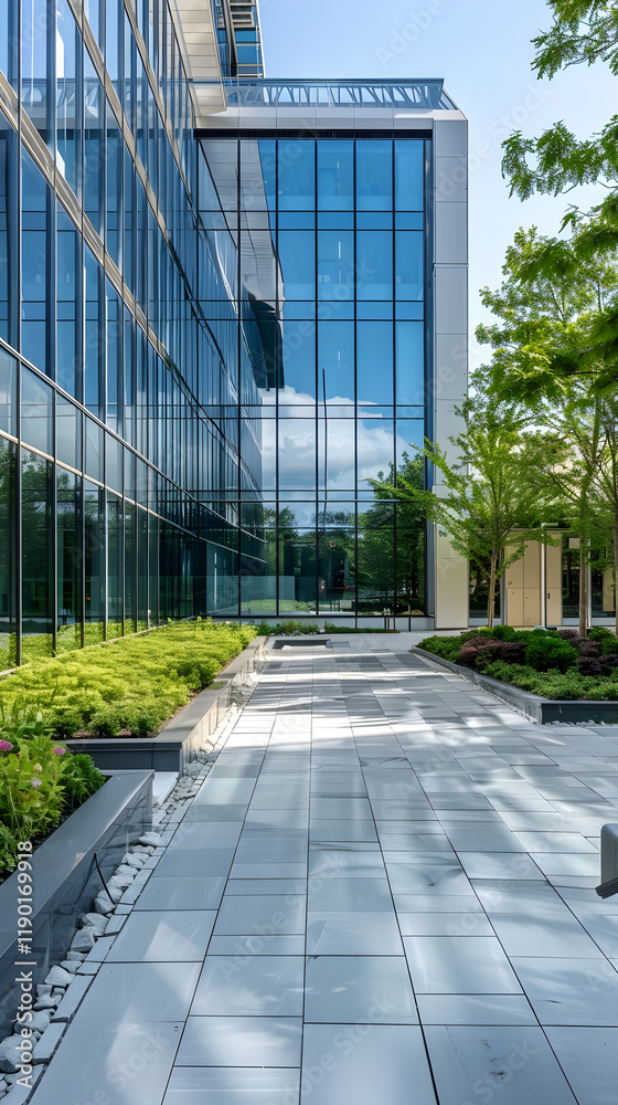 Fototapeta premium Contemporary Architectural Marvel by JK Architecture: Harmonization of Functionality, Visual Appeal, and Environment