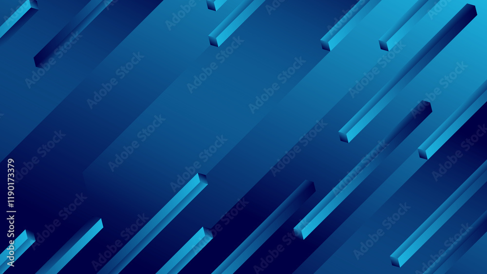 Abstract 3d bars blue gradient background design Abstract 3d bars blue gradient background design