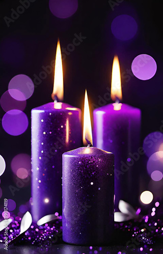 christmas candles on a dark background