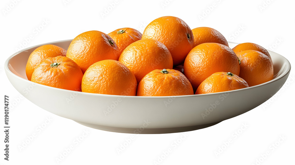 Oranges in bowl, white background, healthy food Oranges in bowl, white background, healthy food