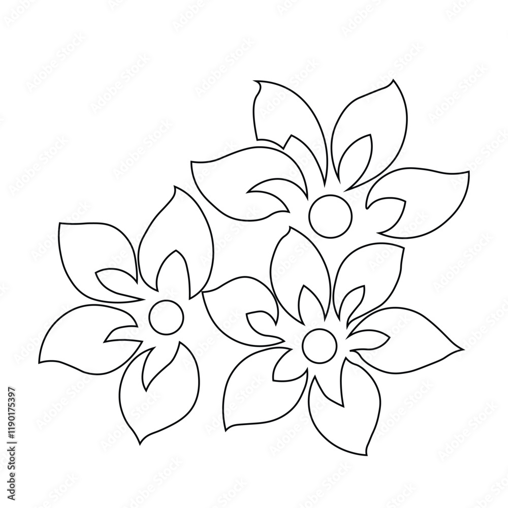 Fototapeta premium Floral Design A classic black and white floral design element featuring elegant, curved leaves and intricate detailing. Ornamental Perfect for use in decorative borders, logos