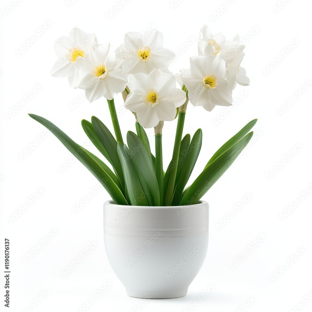 Three delicate white flowers are arranged gracefully in a pristine white vase, resting atop a smooth white surface, creating a serene composition. Three delicate white flowers are arranged gracefully in a pristine white vase, resting atop a smooth white surface, creating a serene composition.