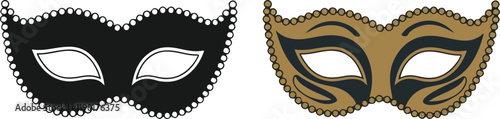 Carnival mask silhouette icons vector design.
