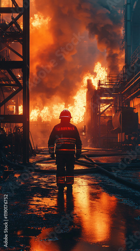 AI-powered fire prevention and monitoring systems for factories, detecting fire risks in real-time and alerting personnel before flames spread. photo