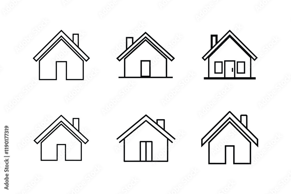 home line art vector illustration home line art vector illustration