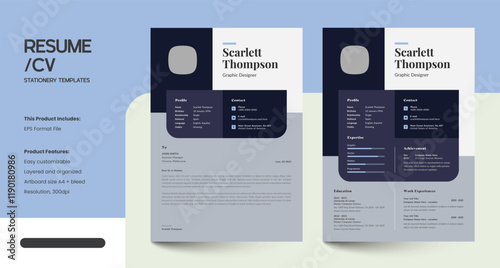Minimalist Modern CV Resume Design Template