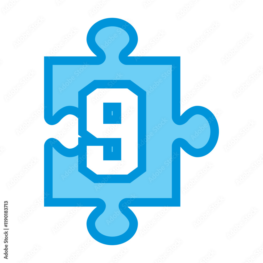 Obraz premium ジグソーパズルの数字アイコンのイラスト