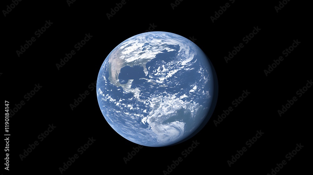 Earth, globe, planet, showing clouds and oceans against black background. Earth, globe, planet, showing clouds and oceans against black background.