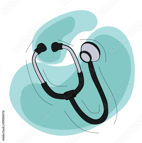 medical stethoscope.Render stethoscope doctor . Medicine and healthcare, cardiology,