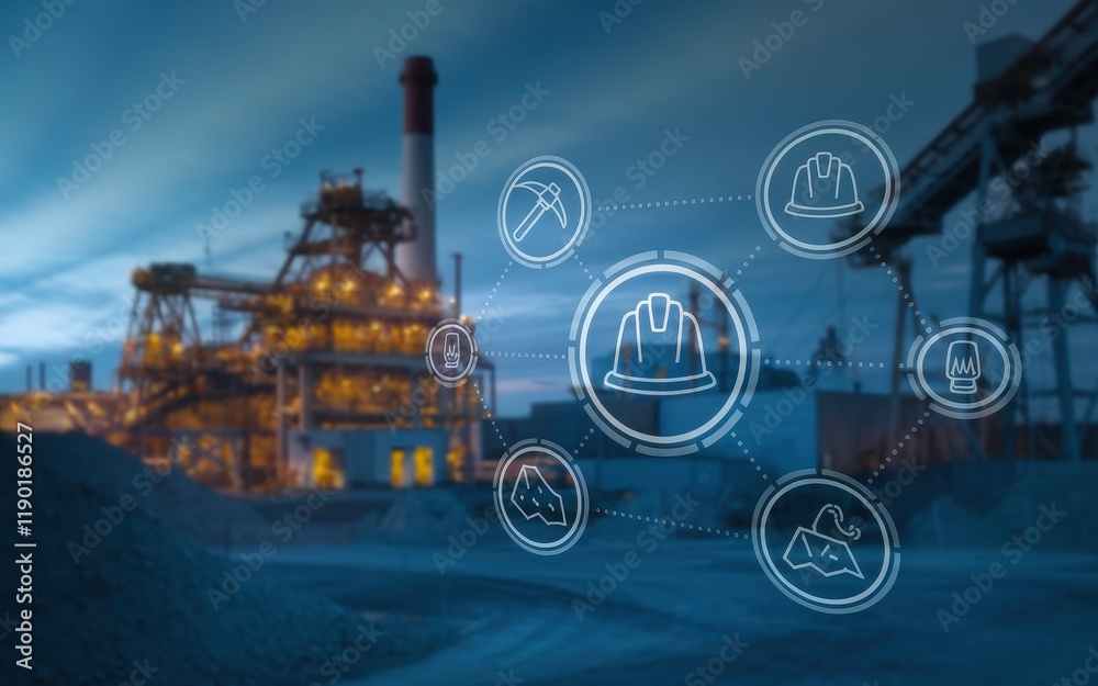 Fototapeta premium Industrial Safety Technology Integrated Mining Operations