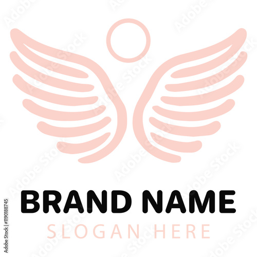 Sacred Geometry Angel Wings Logo Vector illustration, Geometry ClipArt Design, Geometry Logo Concept
