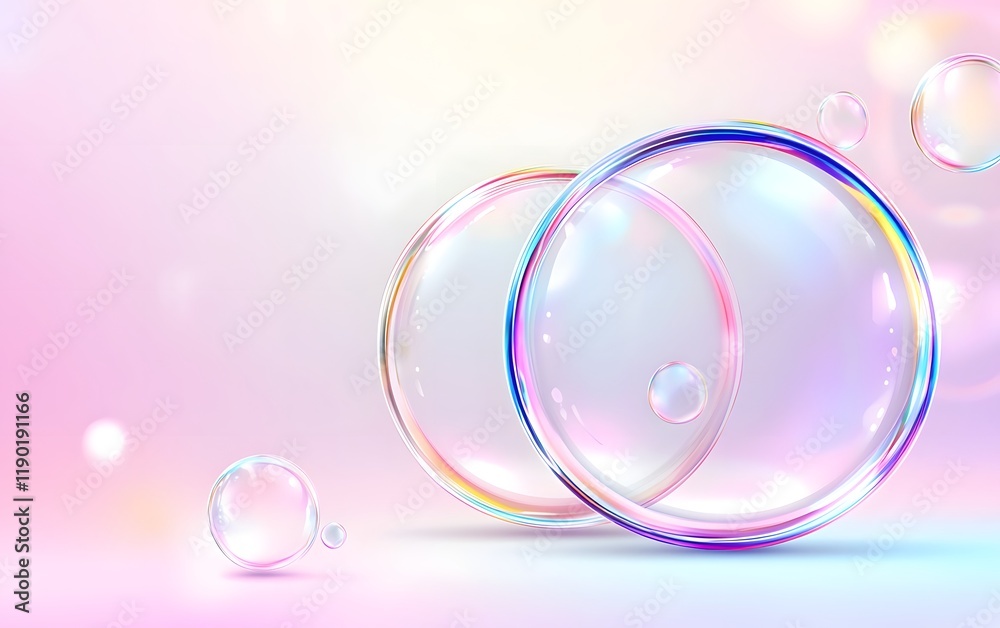 Dreamy Iridescent Soap Bubble Frame Backdrop for Text or Logo Dreamy Iridescent Soap Bubble Frame Backdrop for Text or Logo