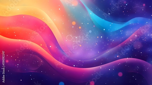 Vibrant and Whimsical Background with Floating Gradients Enchanting Patterns and Soft Elegant Touches  A dynamic and fun filled image with bright colors swirling shapes and a mesmerizing cosmic feel