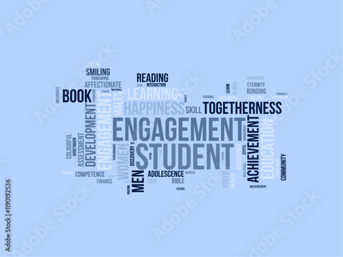 Student Engagement word cloud template. Student Engagement concept vector tagcloud background.