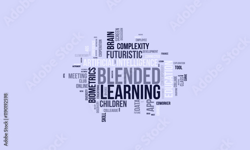Blended Learning word cloud template. Blended Learning concept vector tagcloud background.
