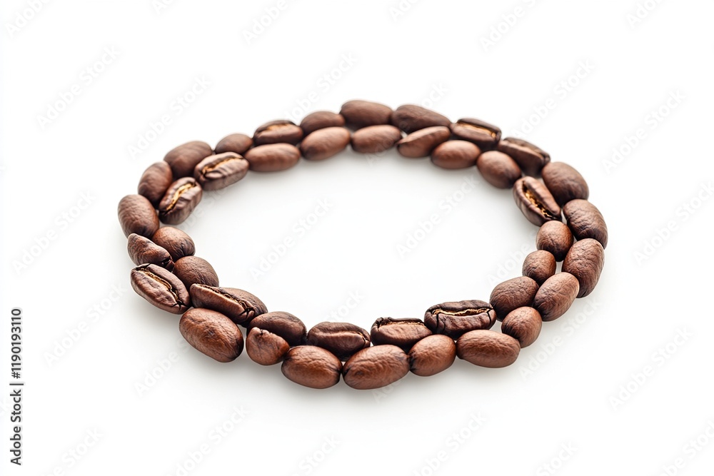 Roasted Coffee Beans Forming a Circle Frame, Perfect for Beverage Ads or Culinary Designs Roasted Coffee Beans Forming a Circle Frame, Perfect for Beverage Ads or Culinary Designs