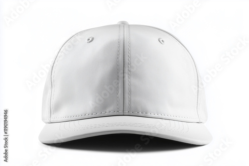 white baseball cap. The logo is a circle with a black line through it photo