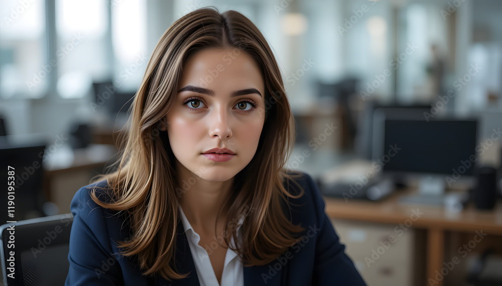 Fototapeta premium Confident businesswoman in modern office.