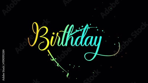 Vibrant Birthday Text Animation for Celebrations