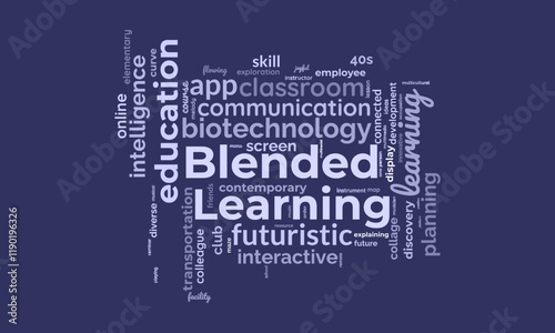 Blended Learning word cloud template. Blended Learning concept vector tagcloud background.