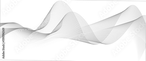 Abstract vecGrey Wave Swirl, frequency sound wave, twisted curve lines with blend effect. Abstract tor modern gradient white background