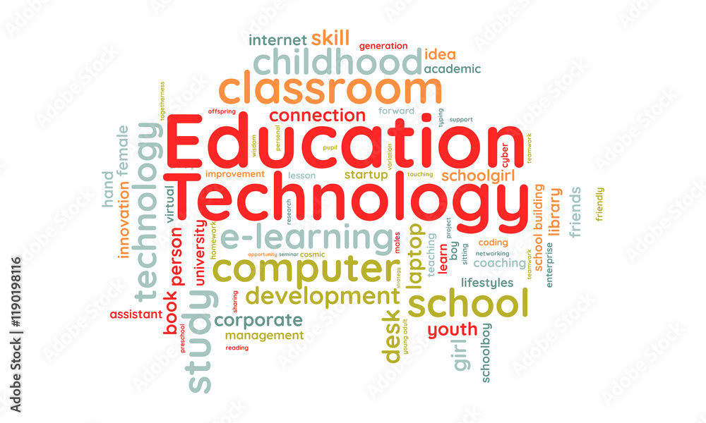 Education Technology (Edtech) word cloud template. Education Technology (Edtech) concept vector tagcloud background. Education Technology (Edtech) word cloud template. Education Technology (Edtech) concept vector tagcloud background.