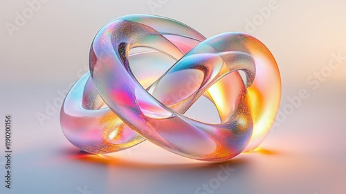 Colorful Abstract Sculpture with Fluid Forms and Light Reflections