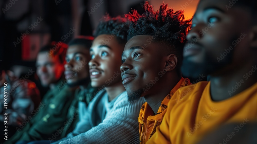 A group of friends enjoying a movie night at home