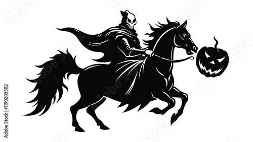 Headless Horseman Holding a Pumpkin
