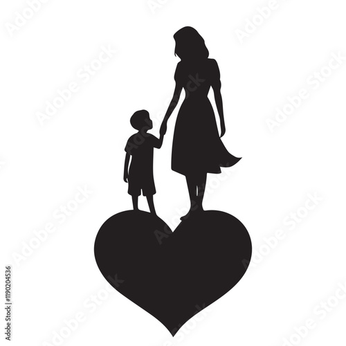 Mothers day vector silhouette