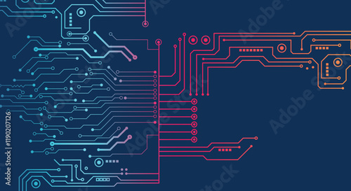 Circuit technology background with hi-tech digital data connection system and computer electronic design.  Futuristic circuit board design. Vector illustration.