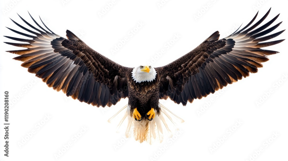 Fototapeta premium Majestic Eagle Soaring with Wings Spread Wide