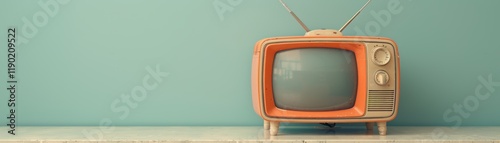 Vintage Television Set with Rabbit Ear Antennas for Nostalgic Entertainment