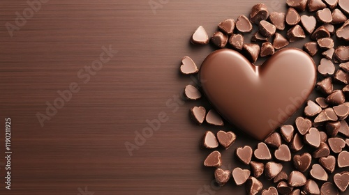Sweetheart Chocolates: A Heart-Shaped Background of Tempting Chocolate Treats.