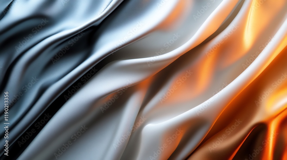 Fototapeta premium Abstract Draped Silk Fabric in Warm and Cool Tones
