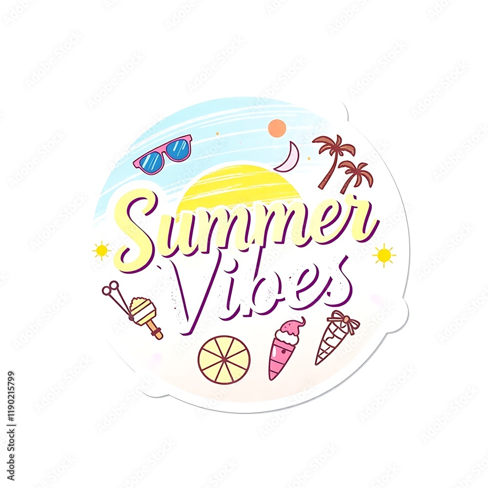 hello summer vector art