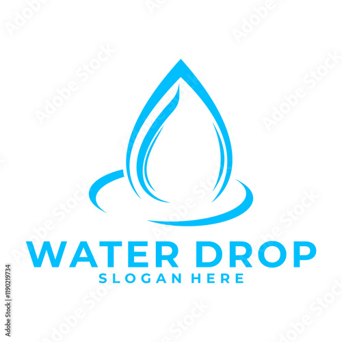 abstract line water drop logo design template. Water drop vector logotype.