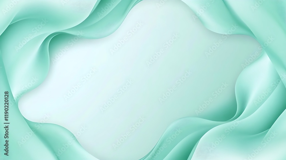 Obraz premium Abstract Mint Green Wave Frame Background Design